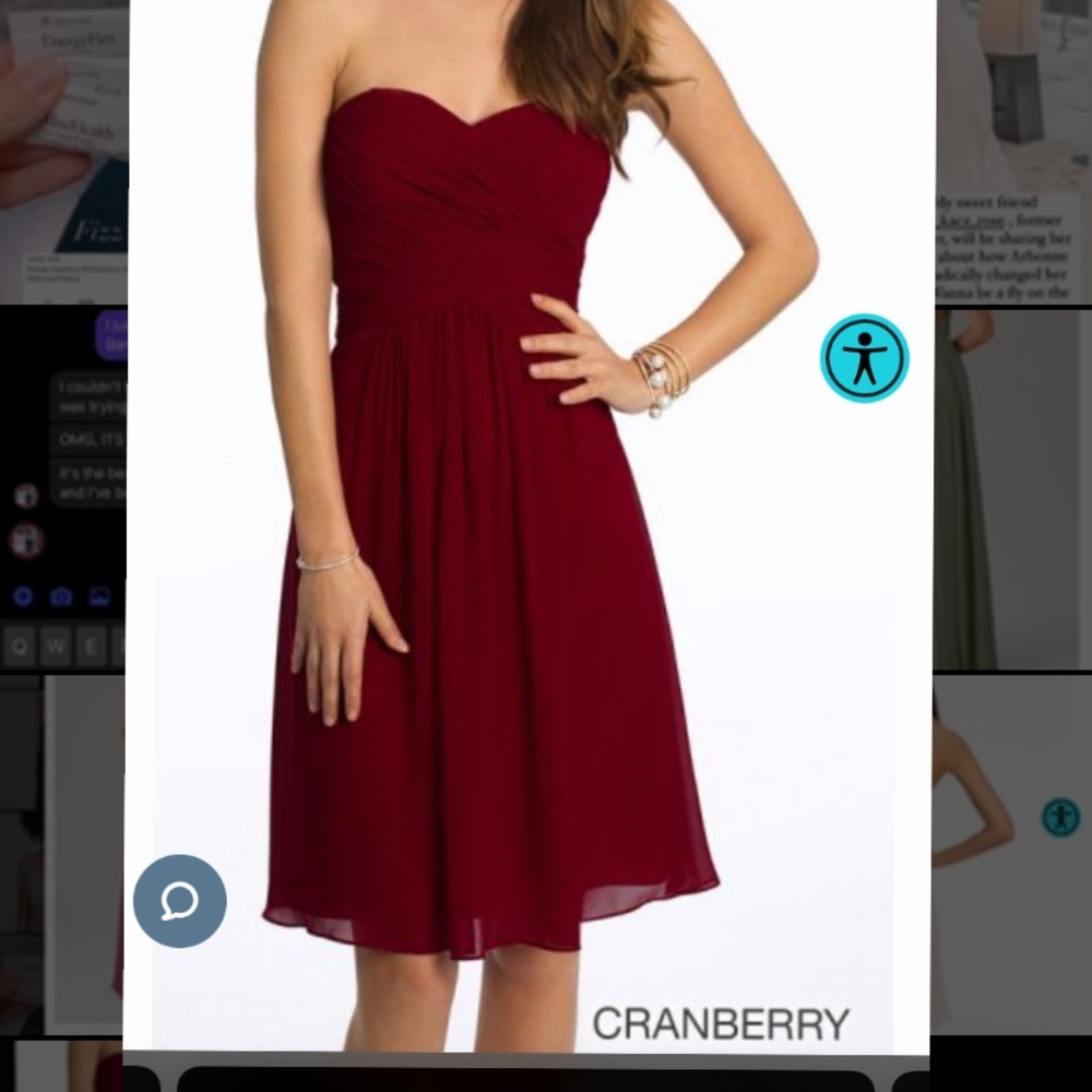 Red (Cranberry) Camille La Vie strapless dress. Never worn. New With Tags Size 4